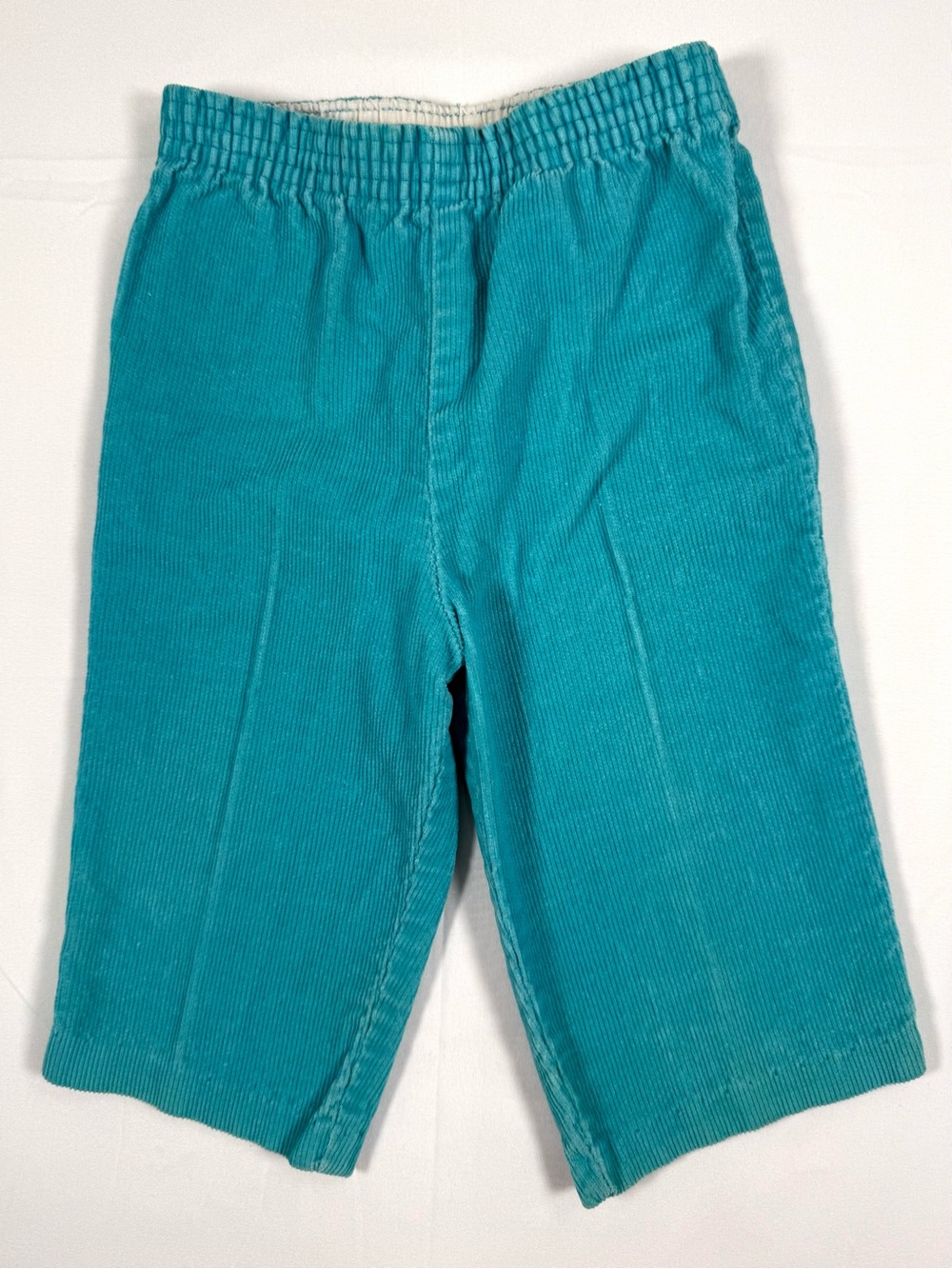 VINTAGE Baby Corduroy Pull On Pants 12M Made USA Teal Retro Classic 80s 90s